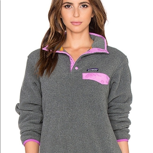 PATAGONIA Synchilla Front Snap Pocket Pullover Sweatshirt Sz S Gorp Scandi Girl - Picture 1 of 9